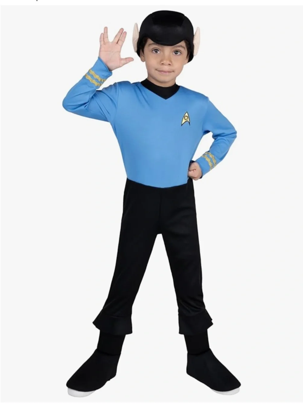 Star Trek Toddler 3T-4T Spock  Jumpsuit with Boot Covers plus Headpiece